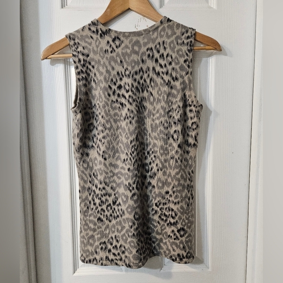 Saks Fifth Avenue Leopard Print Sleeveless Top - Picture 5 of 6